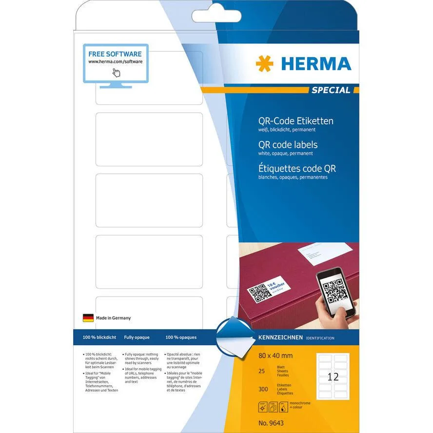 20230427124010_herma_aytokollites_etiketes_a4_9643_80x40mm.jpeg Herma Αυτοκόλλητες Ετικέτες Α4 Ορθογώνιες 9643 80x40mm - Image 1
