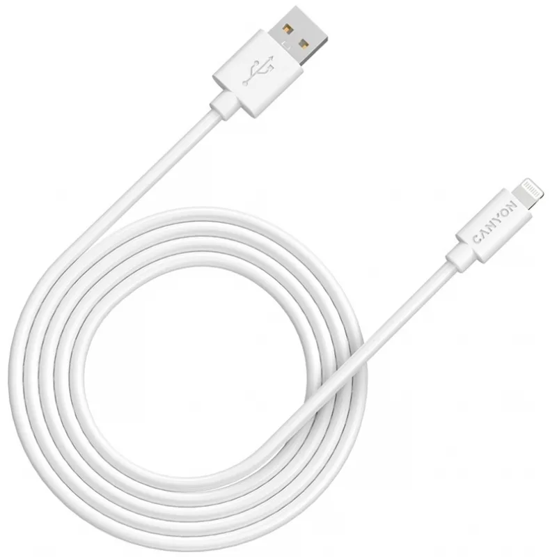 20230714162248_canyon_mfi_12_usb_a_to_lightning_cable_leyko_2m_cns_mfic12w.jpeg Canyon MFI-12 USB-A to Lightning Cable Λευκό 2m (CNS-MFIC12W) - Image 1