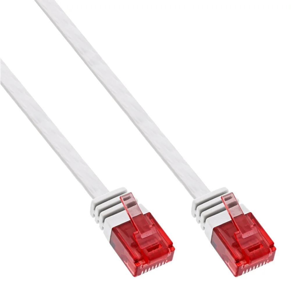 InLine Flat U/UTP Cat.6 (Gigabit) Καλώδιο Δικτύου Ethernet 2m Λευκό 71602W - Image 1