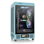 Thermaltake The Tower 200 Gaming Mini Tower Κουτί Υπολογιστή με Πλαϊνό Παράθυρο και RGB Φωτισμό Turquoise