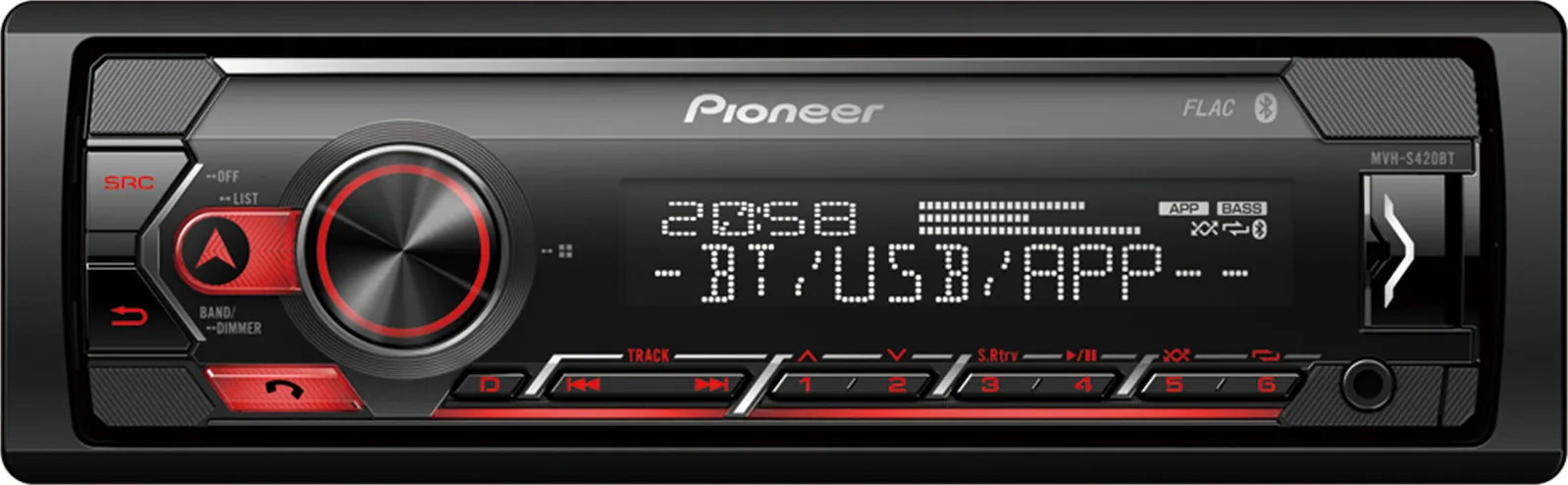 Pioneer Ηχοσύστημα Αυτοκινήτου 1DIN (Bluetooth/USB) MVH-S420BT - Image 1