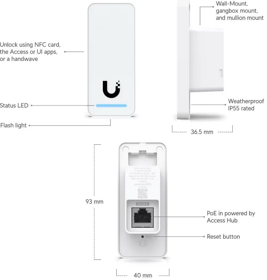 20231228155228_088457d8.jpeg Ubiquiti Access Reader G2 Access Control για Πρόσβαση με Κάρτα UA-G2-BLACK - Image 1