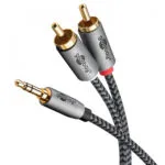 Goobay Καλώδιο Ήχου 3.5mm male - 2x RCA male Γκρι 3m 65289