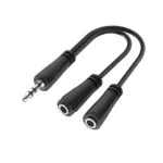 HAMA Καλώδιο Ήχου 3.5mm male - 2x RCA female Μαύρο 0.15m 00200349