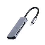 Gembird Hub 3 Θυρών USB 2.0 με σύνδεση USB-C Ασημί UHB-CM-CRU3P1U2P2-01