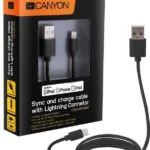 Canyon USB-A to Lightning Cable 12W Μαύρο 1m CNS-MFICAB01B