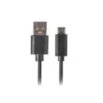 Lanberg Regular USB 2.0 to micro USB Cable Μαύρο 1m (CA-USBM-20CU-0010-BK)