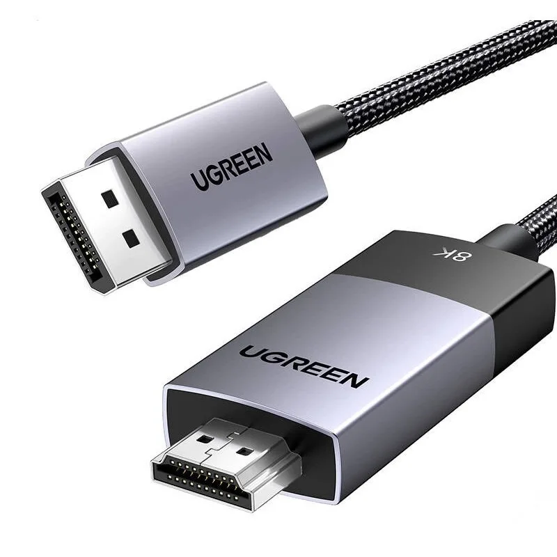 20240909120808_ugreen_cable_displayport_male_hdmi_male_2m_mayro.jpeg Ugreen Cable DisplayPort male - HDMI male 2m Μαύρο (80397) - Image 1