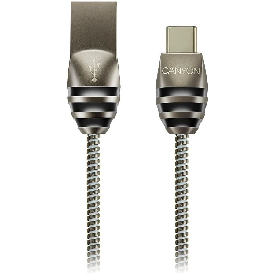 20241007123526_canyon_braided_usb_2_0_cable_usb_c_male_usb_a_male_grey_black_1m_cns_usbc5dg.jpeg Canyon Braided USB 2.0 Cable USB-C male - USB-A 10W Γκρι 1m CNS-USBC5DG - Image 1