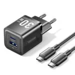 Vention Φορτιστής GaN με Θύρα USB-A και Θύρα USB-C και Καλώδιο USB-C - USB-C Power Delivery Μαύρος (FEQB0)