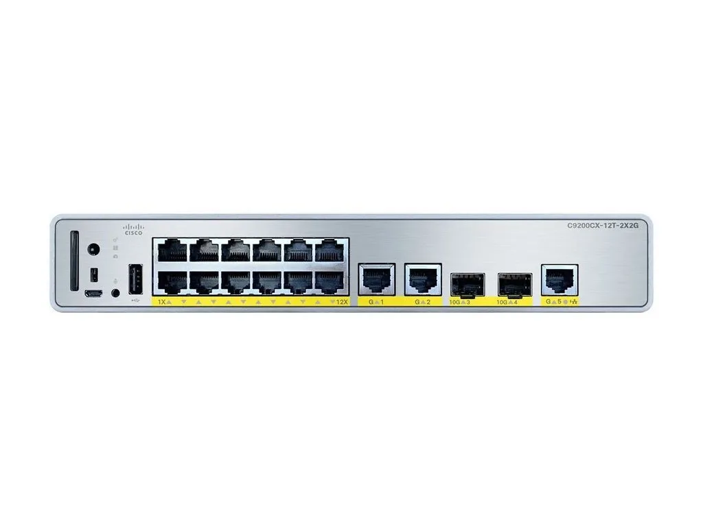 20250108112635_cisco_c9200cx_12t_2x2g_e_l2_switch.jpeg Cisco C9200CX-12T-2X2G-E L2 PoE+ Switch - Image 1