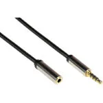 Python Καλώδιο Ήχου 3.5mm male - 3.5mm female Μαύρο 1m GC-M0237
