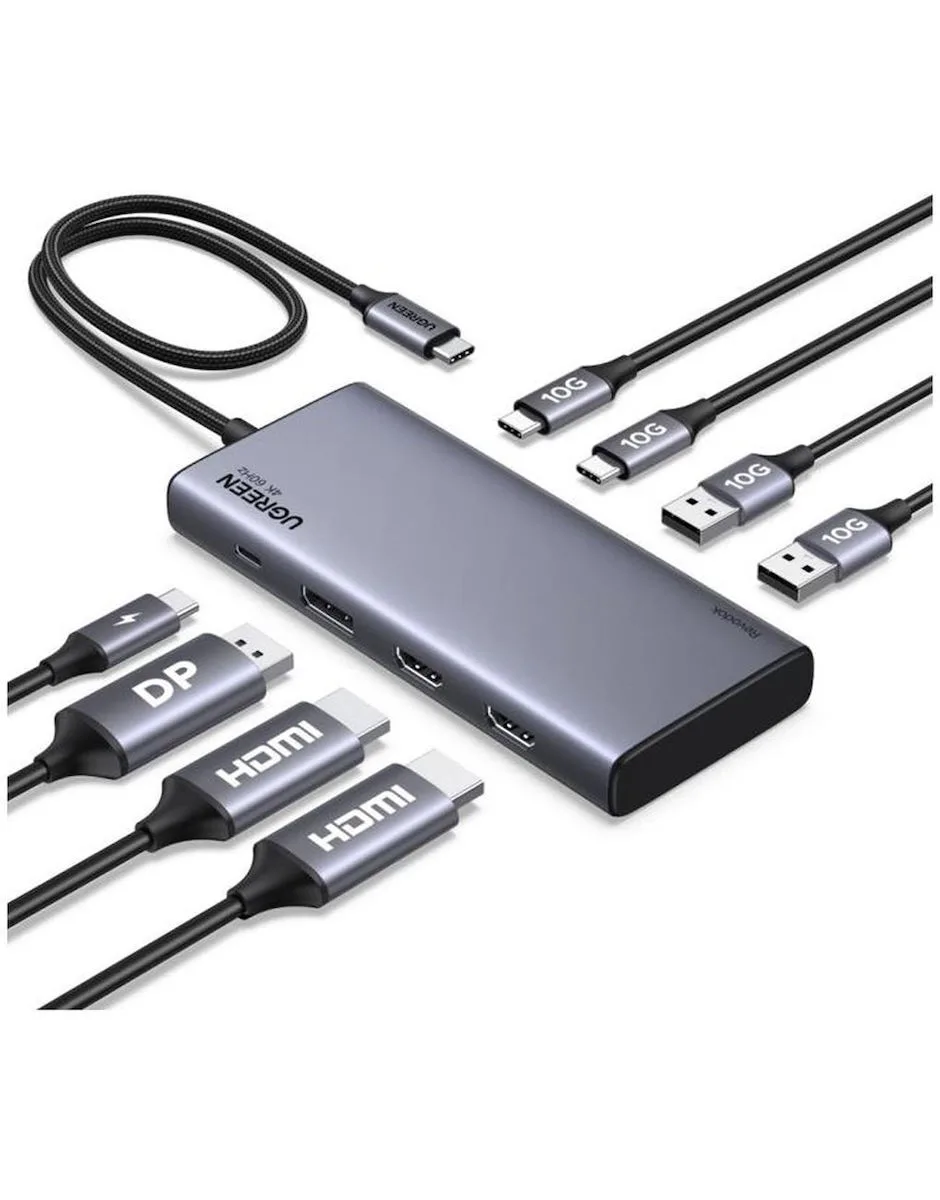 20250318163744_ugreen_cm639_usb_c_docking_station_me_hdmi_displayport_4k_pd_ethernet_kai_syndesi_3_othonon_gri.jpeg Ugreen CM639 USB-C Docking Station με HDMI/DisplayPort 4K PD και σύνδεση 3 Οθονών Γκρι - Image 1