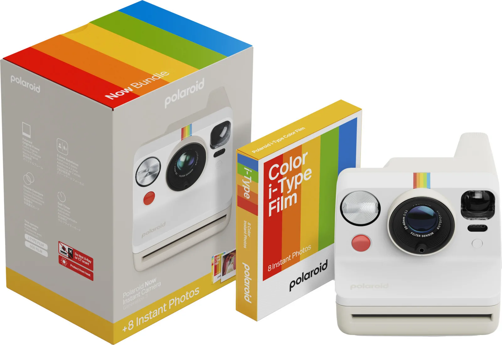 20250318172725_polaroid_now_gen_3_with_color_film_8_photos_instant_fotografiki_michani_yellow.jpeg Polaroid Now Gen 3 Instant Φωτογραφική Μηχανή + 8 Φιλμ Pebble White - Image 1