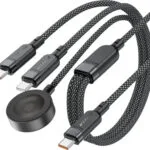 Acefast Braided USB to Type-C / Lightning Cable 5A Μαύρο 1.2m C6-11