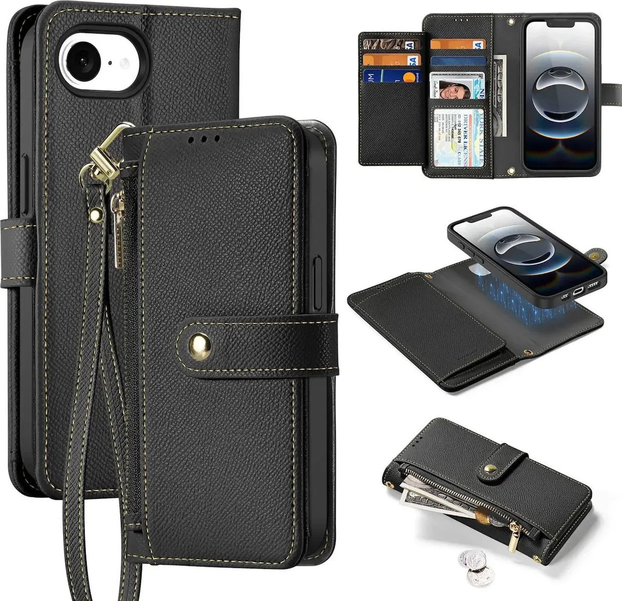 20250409151809_dux_ducis_lawa_wallet_mayro_iphone_16e.jpeg Dux Ducis Lawa Wallet Δερμάτινο / Σιλικόνης Μαύρο (iPhone 17e / 16e) - Image 1