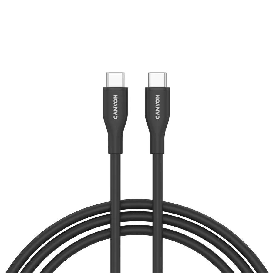 20250611094918_canyon_usb_2_0_cable_usb_c_male_usb_c_60w_mayro_1m_cns_cc60sc10b.jpeg Canyon USB 2.0 Cable USB-C male - USB-C 60W Μαύρο 1m CNS-CC60SC10B - Image 1