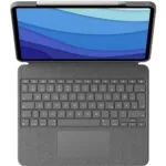 Logitech Combo Touch Flip Cover με Πληκτρολόγιο στα Γερμανικά Γκρι (iPad Pro 2021 12.9")