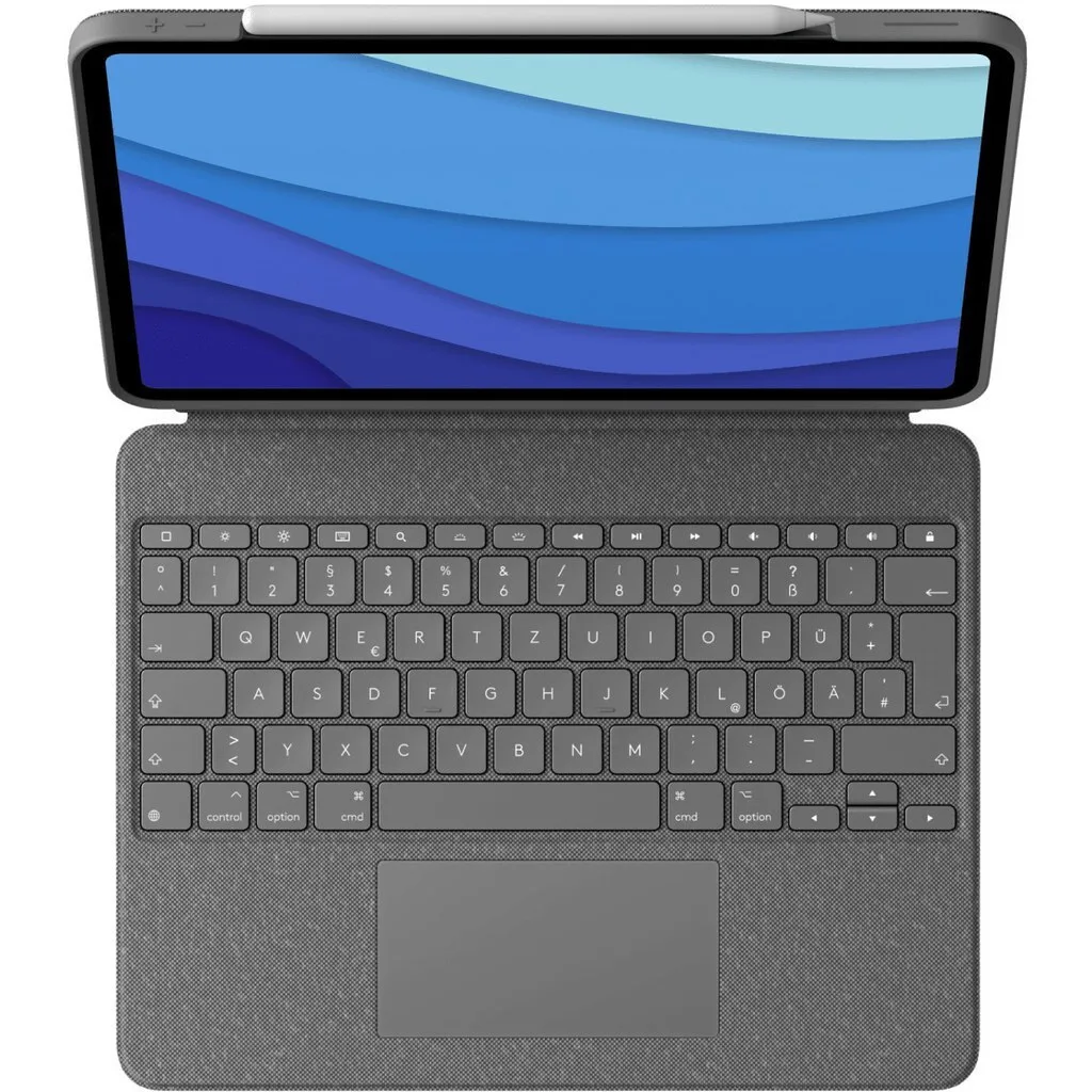 20250625131509_logitech_combo_touch_flip_cover_me_pliktrologio_sta_germanika_gri_ipad_pro_2021_12_9_920_010208.jpeg Logitech Combo Touch Flip Cover με Πληκτρολόγιο στα Γερμανικά Γκρι (iPad Pro 2021 12.9") - Image 1