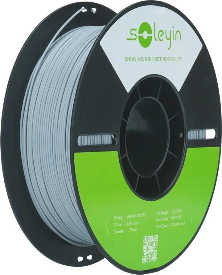 20250715103334_creality3d_soleyin_ultra_pla_3d_printer_filament_3mm_gri_1kg_3301010517.jpeg Creality3D Soleyin Ultra PLA 3D Printer Filament 1.75mm Matt Gray 1kg 3301010517 1τμχ (Spool) - Image 1