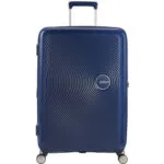 American Tourister Soundbox Spinner Μεσαία Βαλίτσα Ταξιδίου Σκληρή Μπλε με 4 Ρόδες Ύψους 67εκ.