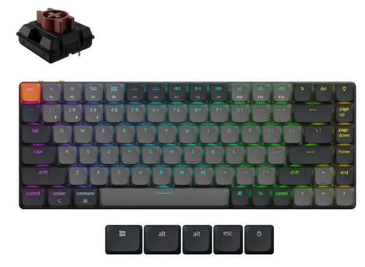 Keychron K3 QMK V3 K3X-B3 K3X-B3 Ασύρματο Gaming Μηχανικό Πληκτρολόγιο 75% με Keychron Brown διακόπτες και RGB φωτισμό (Αγγλικό US) - Image 1