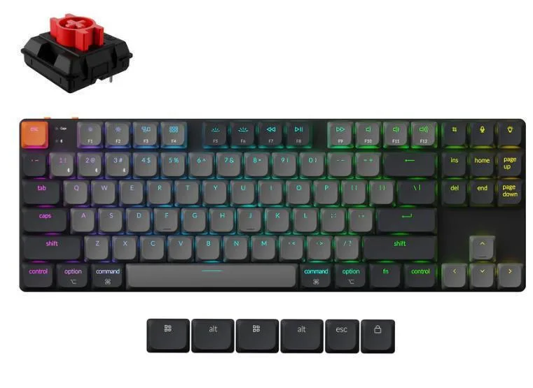 Keychron K1 V6 QMK K1X-H1 K1X-H1 Ασύρματο Gaming Μηχανικό Πληκτρολόγιο Tenkeyless με Keychron Red διακόπτες και RGB φωτισμό (Αγγλικό US) - Image 1
