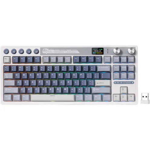 Royal Kludge RK M87 Ασύρματο Gaming Μηχανικό Πληκτρολόγιο 75% με Custom Cream διακόπτες και RGB φωτισμό (Αγγλικό US) Μπλε - Image 1