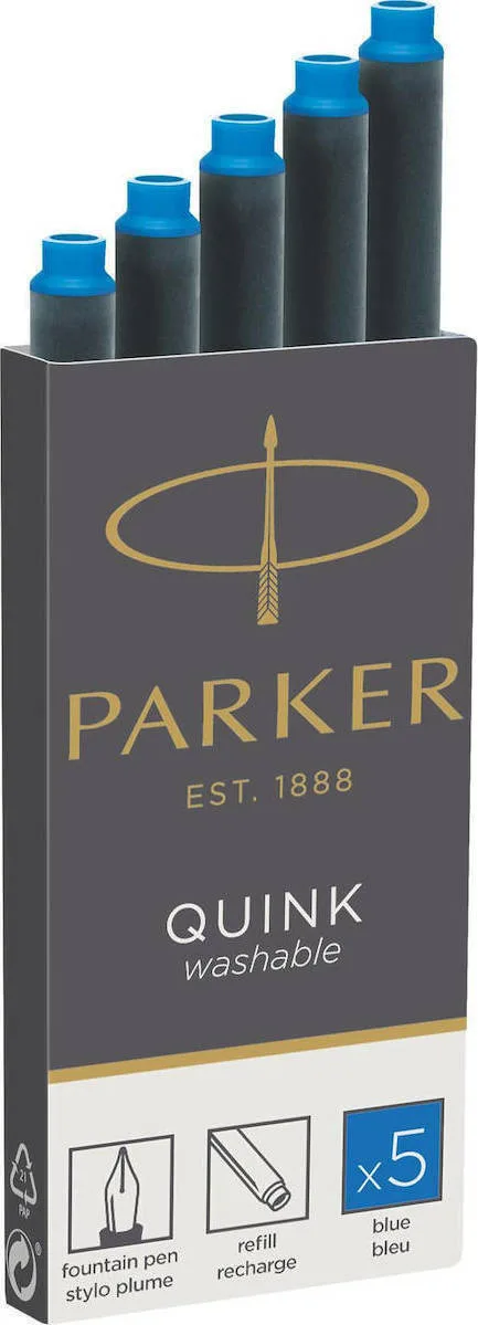 Parker Quink 5 Ανταλλακτικά Μελάνια για Πένα Μπλε 1950383 - Image 1