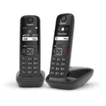 Gigaset AS690 Ασύρματο Τηλέφωνο Duo με Ελληνικό Μενού Μαύρο