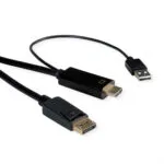 Roline Cable DisplayPort male - HDMI male 1m Μαύρο