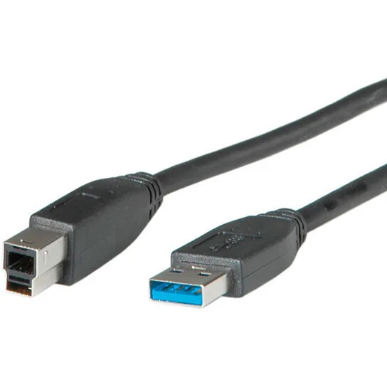 20260108110627_roline_usb_3_0_cable_usb_a_male_usb_b_male_mayro_3m_11_02_8871.jpeg Roline USB 3.0 Cable USB-A male - USB-B male Μαύρο 3m 11.02.8871 - Image 1