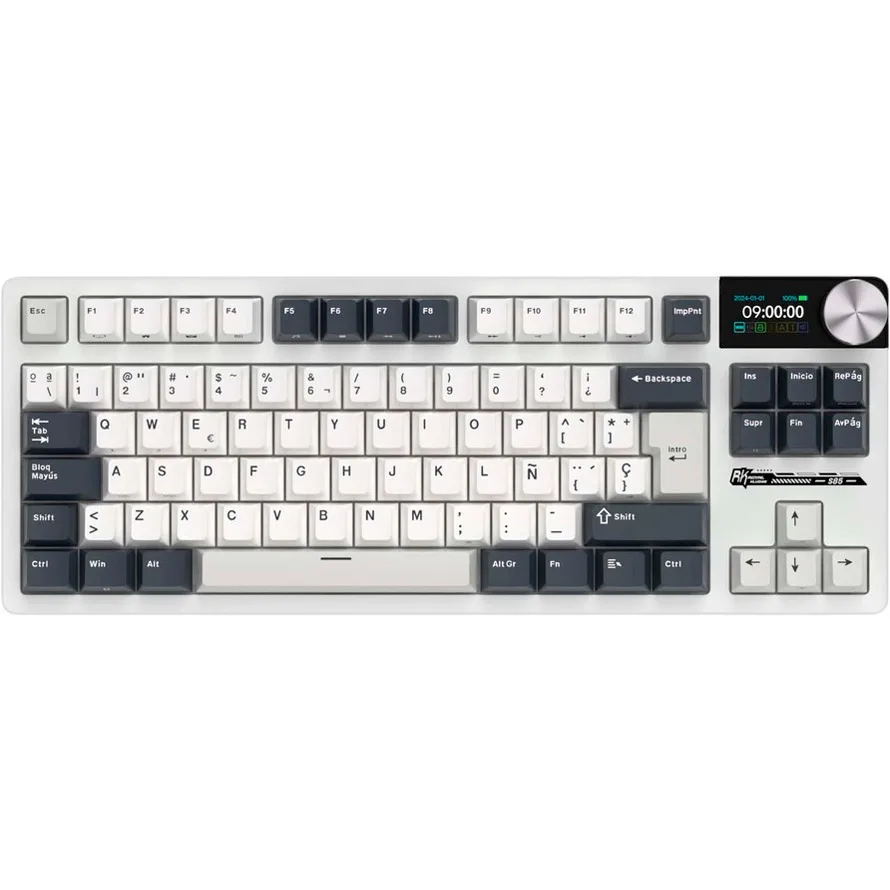 Royal Kludge S85 Ασύρματο Gaming Μηχανικό Πληκτρολόγιο Tenkeyless με RGB φωτισμό (Αγγλικό US) Λευκό - Image 1