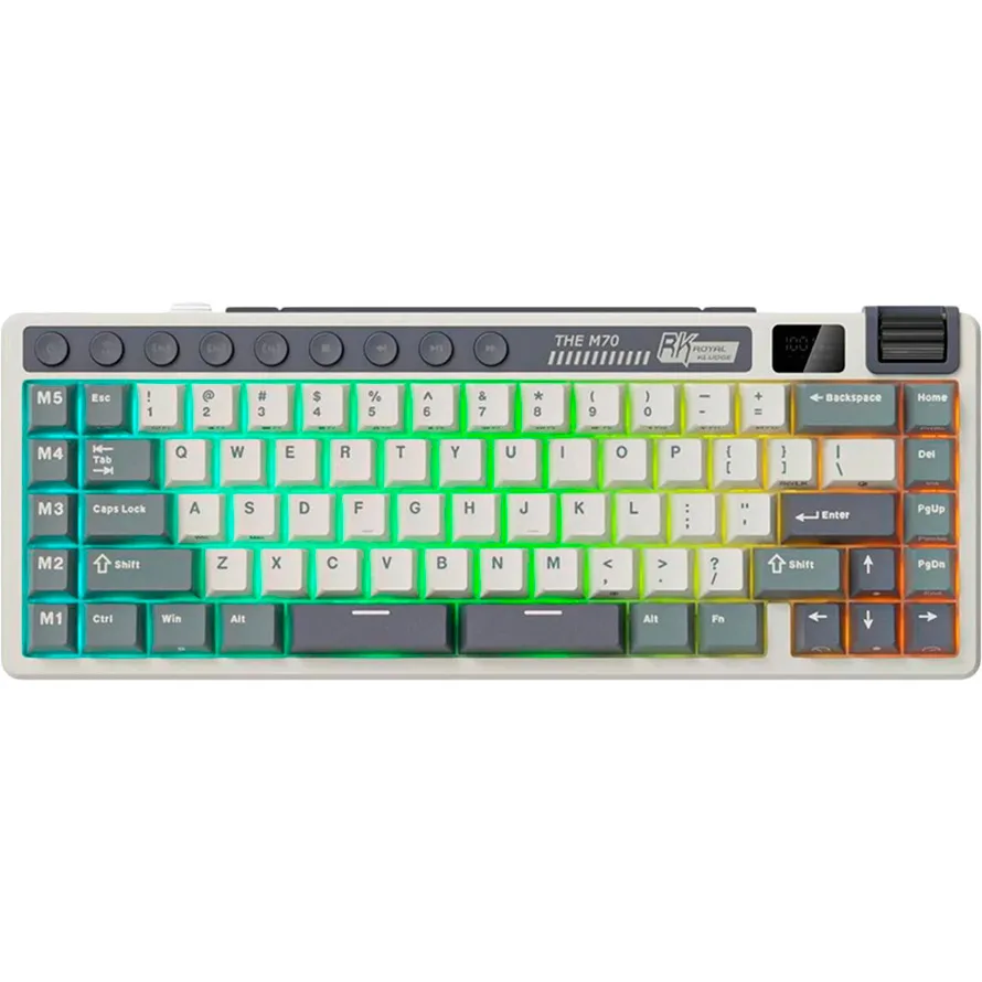 20260109093320_royal_kludge_rk_m70_asyrmato_gaming_michaniko_pliktrologio_75_me_custom_cream_diakoptes_kai_rgb_fotismo_agliko_us_polychromo.jpeg Royal Kludge RK M70 Ασύρματο Gaming Μηχανικό Πληκτρολόγιο 75% με Custom Cream διακόπτες και RGB φωτισμό (Αγγλικό US) Πολύχρωμο - Image 1