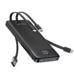 Charmast W1148 Power Bank 10000mAh 20W με 2 Θύρες USB-A και Θύρα USB-C Power Delivery Μαύρο