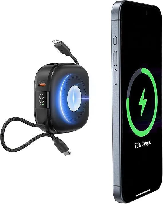 20260130191802_charmast_w1205_magsafe_power_bank_10000mah_20w_me_thyra_usb_c_power_delivery_mayro.jpeg Charmast W1205 MagSafe Power Bank 10000mAh 20W με Θύρα USB-C Power Delivery Μαύρο - Image 1