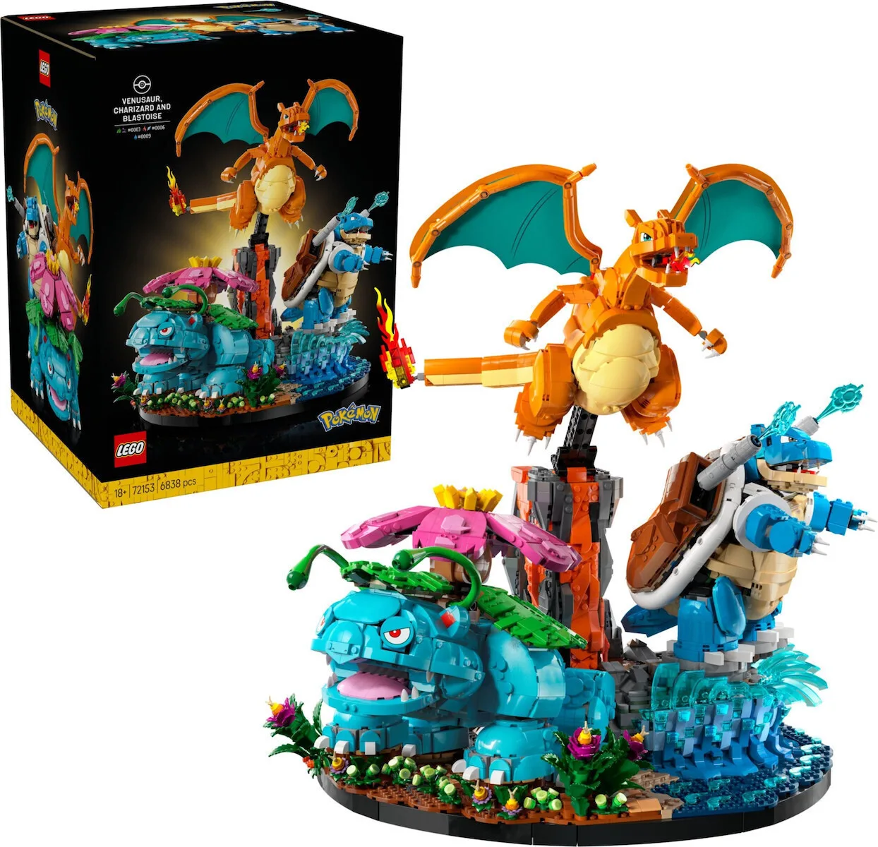 LEGO Pokemon Venusaur, Charizard & Blastoise για 18+ Ετών 6838τμχ 72153 - Image 1
