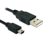 DeLock USB 2.0 Cable USB-A male - mini USB-B male Μαύρο 1m