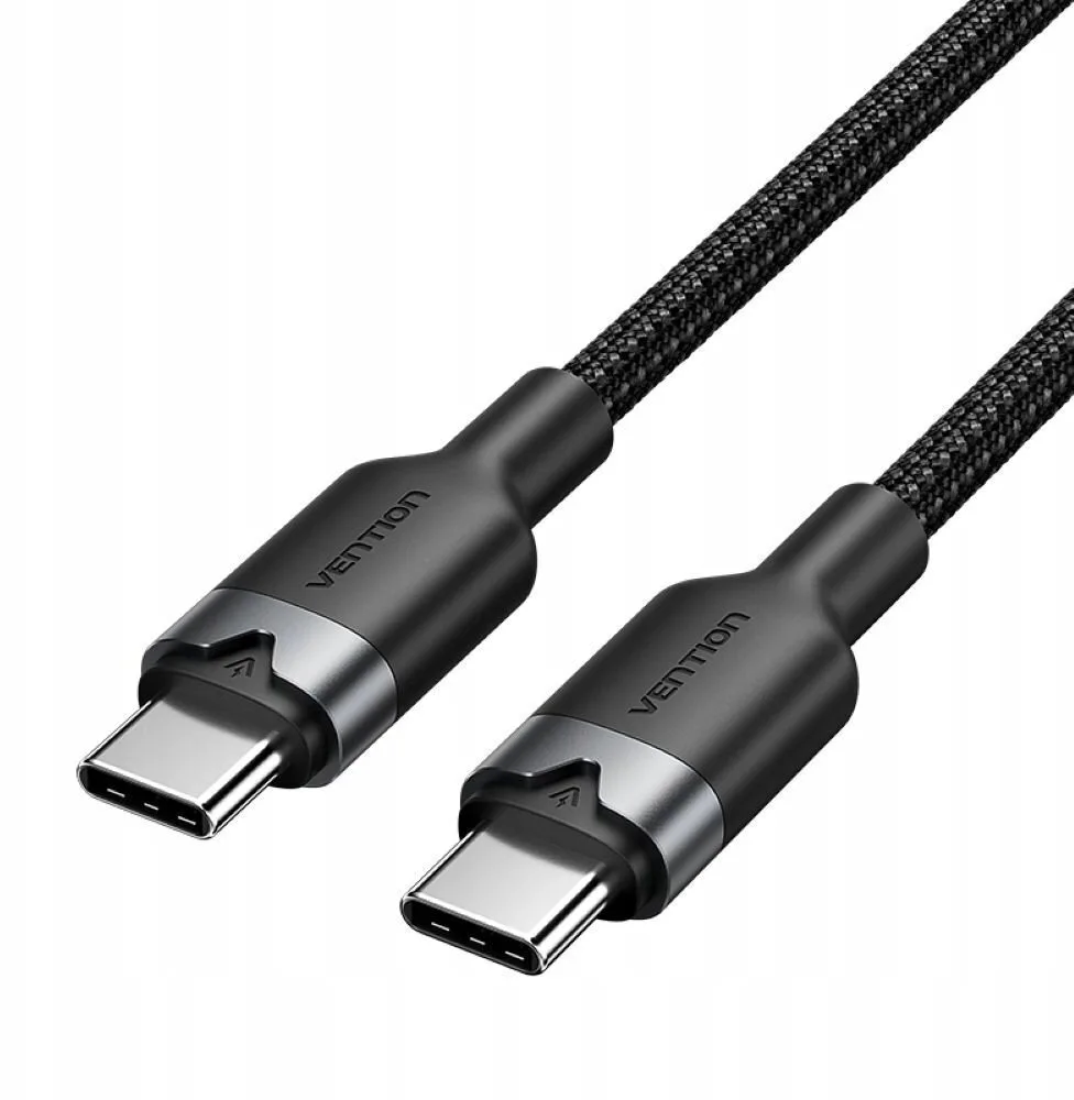 20260407102417_vention_braided_usb_2_0_cable_usb_c_male_usb_c_60w_mayro_1m.jpeg Vention Braided USB 2.0 Cable USB-C male - USB-C 60W PD Μαύρο 1m TRDBF - Image 1