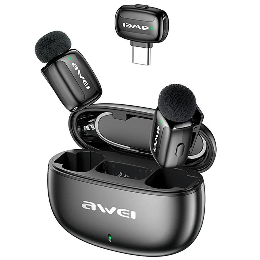 Awei MK5 Duo Ai-Voice Σετ Ασύρματο Μικρόφωνο Πέτου για Κινητό - Image 1