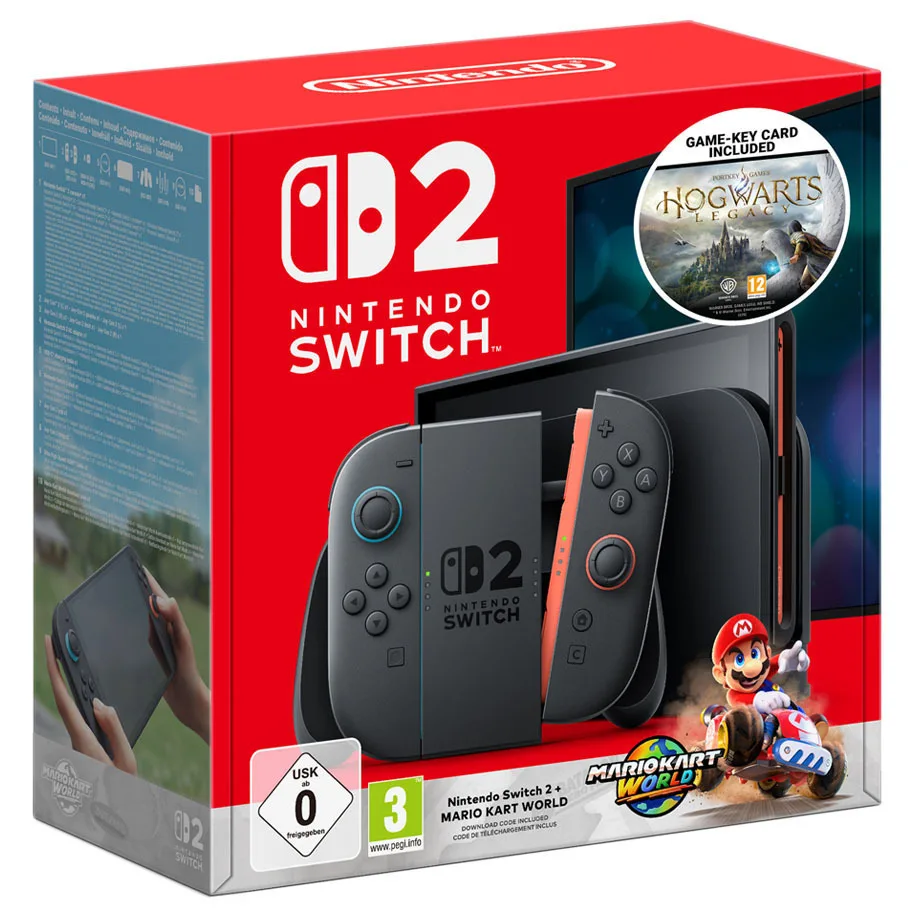 Nintendo Switch 2 256GB & Mario Kart World Bundle + Hogwarts Legacy Game-Key Card - Image 1