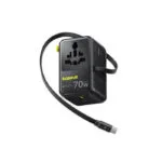 Baseus Enercore Cg11 Network Charger 70w Universal Network Adapter 2 X Ac 2 X Usb 2 X Usb Type-c Retractable Usb Type-c Cable Black "e0307e00" Includes Vat 0.18lei 6932172696474