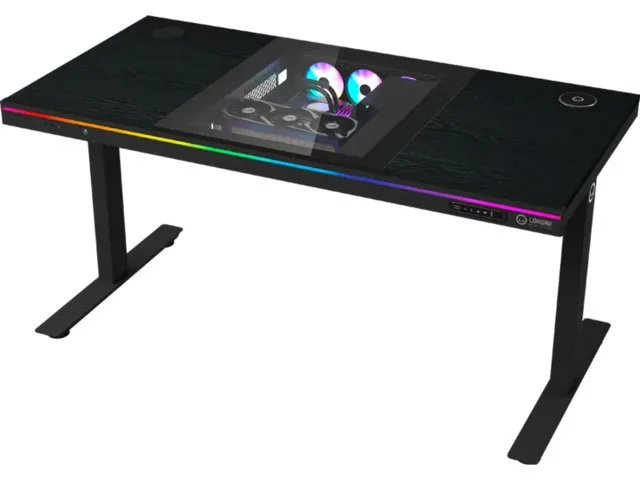 20260422125126_ilektriko_grafeio_gaming_xylino_black_me_metallika_podia_rythmizomeno_ypsos_led_usb_thyres_160x80x75ek.jpeg Ηλεκτρικό Γραφείο Gaming Ξύλινο Black με Μεταλλικά Πόδια, Ρυθμιζόμενο Ύψος, LED & USB θύρες 160x80x75εκ. - Image 1