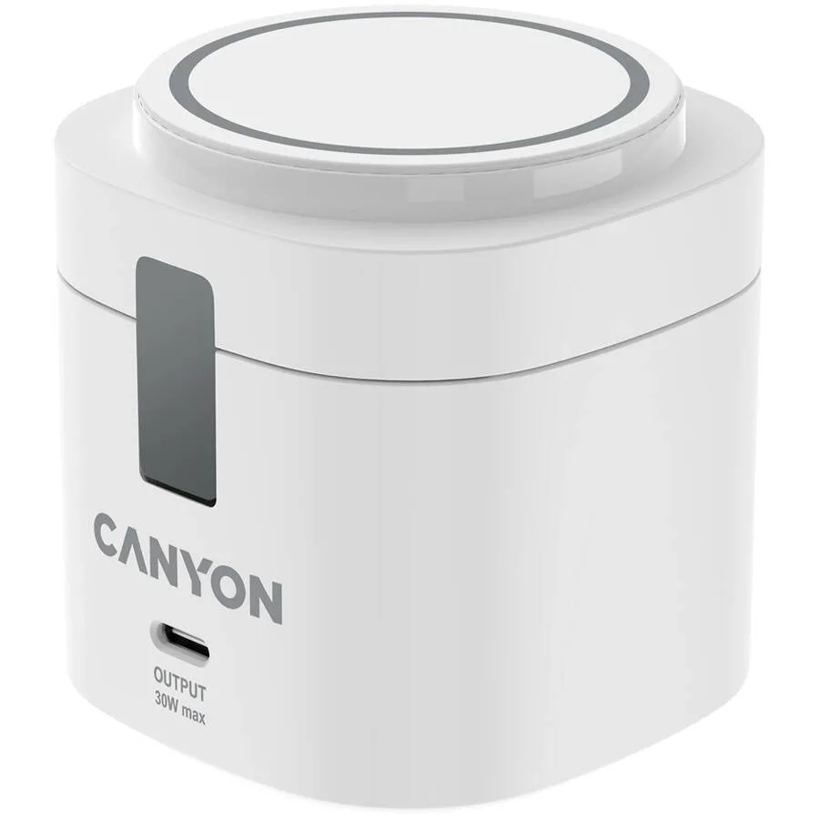 20260505132045_canyon_asyrmatos_fortistis_qi2_me_thyra_usb_c_30w_power_delivery_leykos_oncharge_405.jpeg Canyon Ασύρματος Φορτιστής Qi2 με Θύρα USB-C 30W Power Delivery Λευκός (OnCharge 405) - Image 1