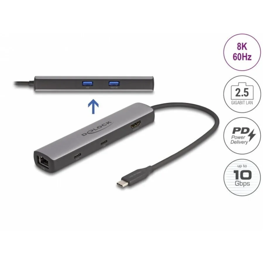 20260519143429_delock_usb_c_docking_station_me_hdmi_4k_pd_ethernet_gri_87865.jpeg DeLock USB-C Docking Station με HDMI 4K PD Ethernet Γκρι (87865) - Image 1