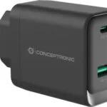 Conceptronic Φορτιστής Χωρίς Καλώδιο GaN με Θύρα USB-A και Θύρα USB-C 45W Power Delivery / Quick Charge 3.0 Μαύρος (ALTHEA20B45)