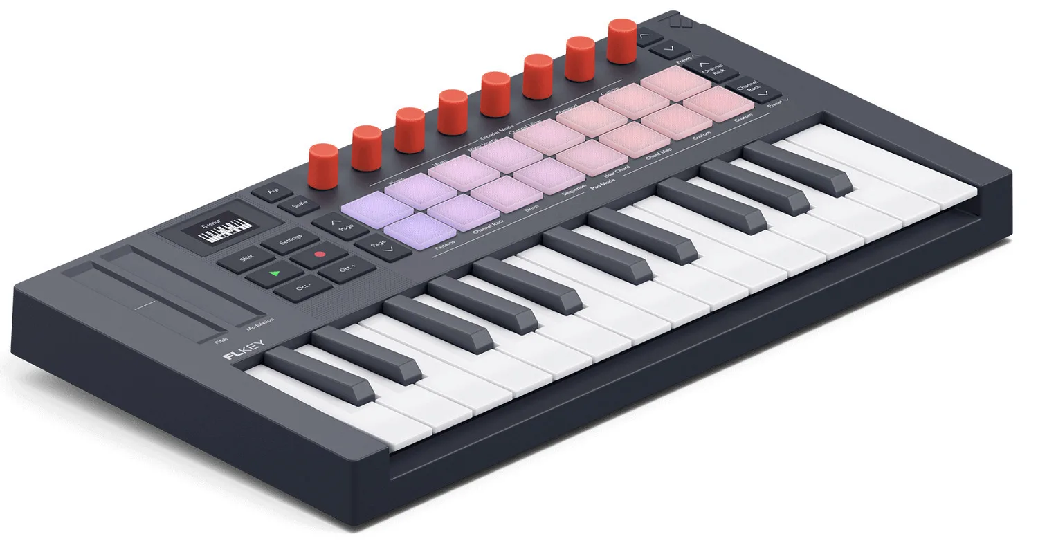 20260616105342_novation_flkey_mini_midi_keyboard_me_25_pliktra_mayro.jpeg Novation Flkey Mini Midi Keyboard με 25 Πλήκτρα Μαύρο - Image 1