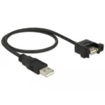 DeLock USB 2.0 Cable USB-A male - USB-A female Μαύρο 0.5m 85461