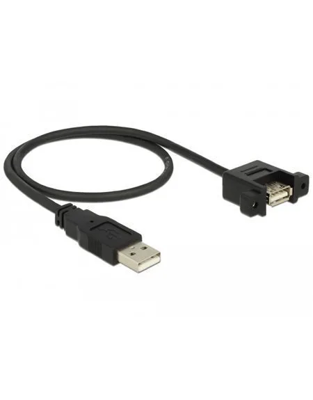 20260618110905_delock_usb_2_0_cable_usb_a_male_usb_a_female_mayro_0_5m_85461.jpeg DeLock USB 2.0 Cable USB-A male - USB-A female Μαύρο 0.5m 85461 - Image 1