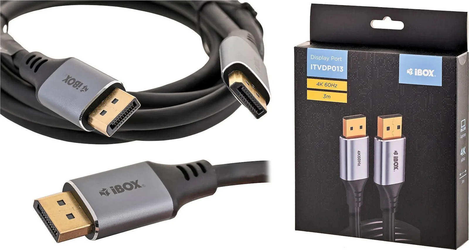 20260622121059_ibox_itvdp013_kalodio_displayport_male_3m_mayro.jpeg iBox ITVDP013 Καλώδιο DisplayPort male - 3m Μαύρο - Image 1